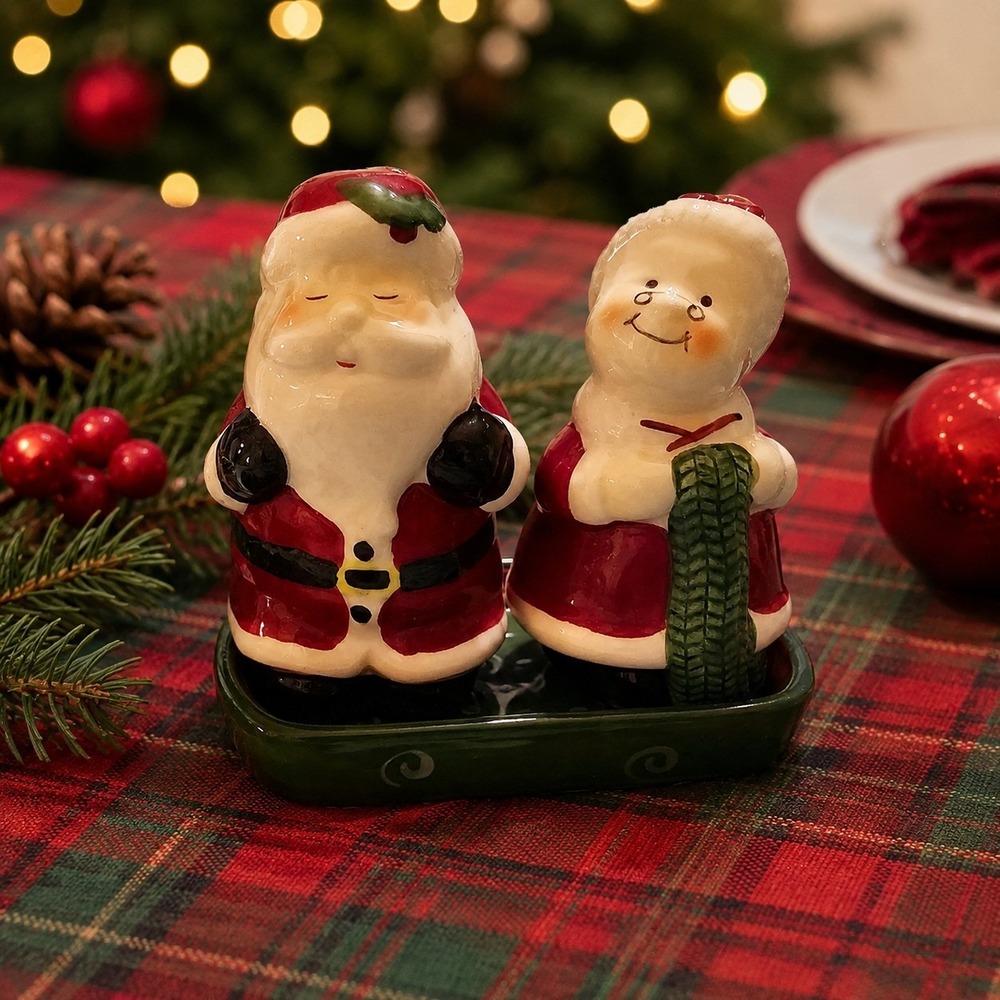 Publix Salt & Pepper Shakers Santa & Mrs. Claus Retired Vintage Christmas Decor